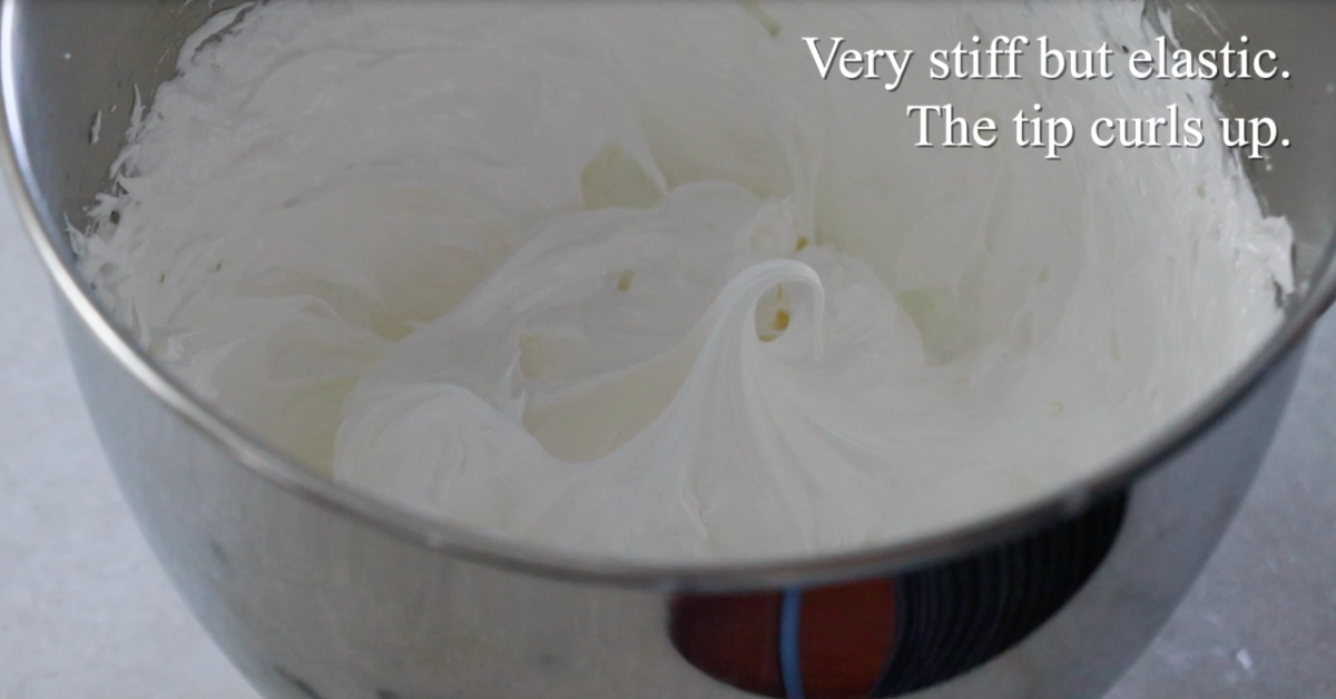 very stiff and elastic meringue