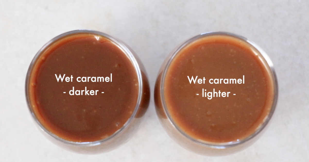 lighter caramel and darker caramel