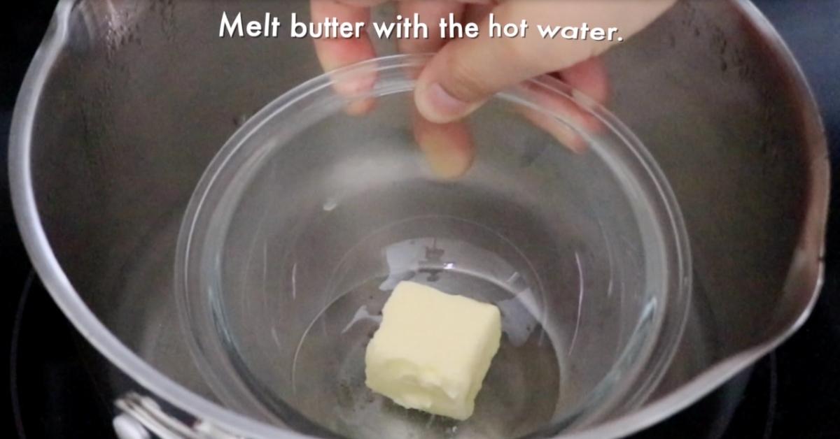 melting butter in water bath