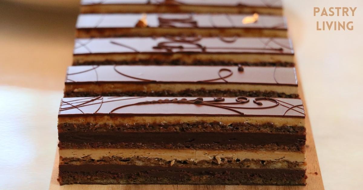 sliced classic opera cakes