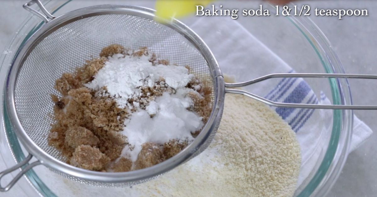 sifting baking soda