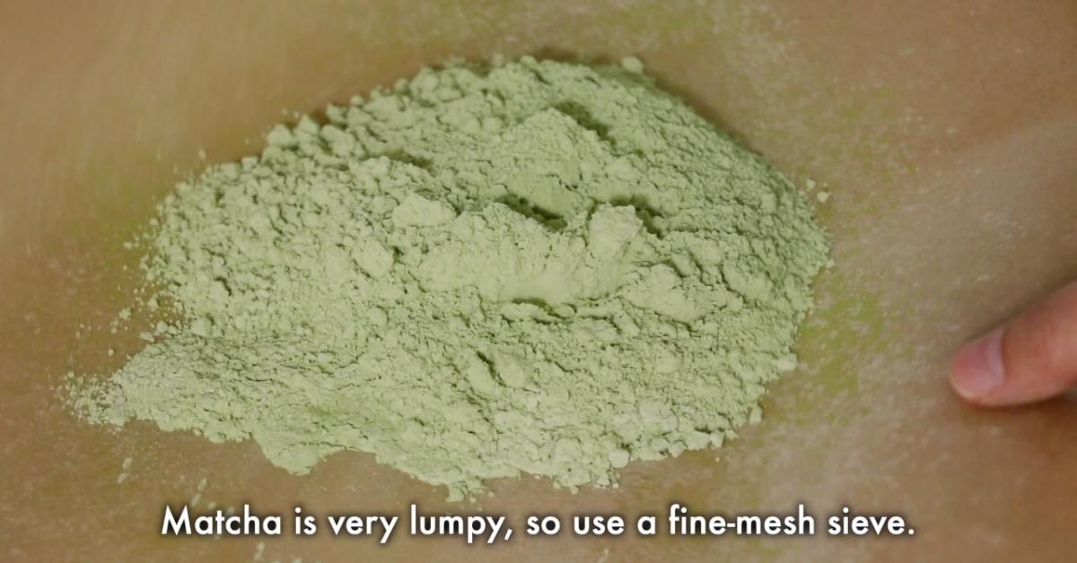 sifted matcha powder and all-purpose flour