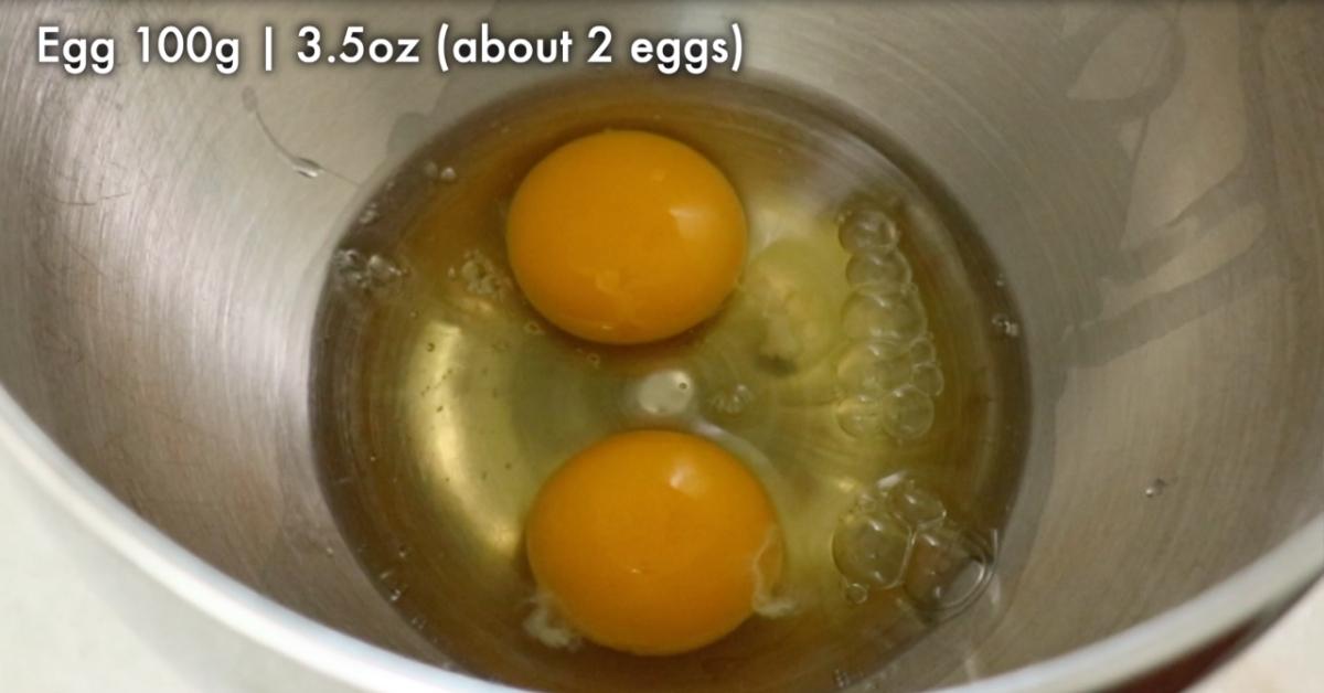 2 eggs in a bowl