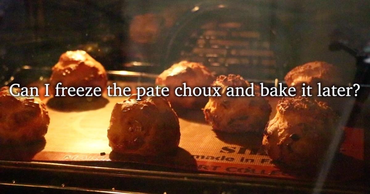 cream puffs in the oven made with frozen pate choux