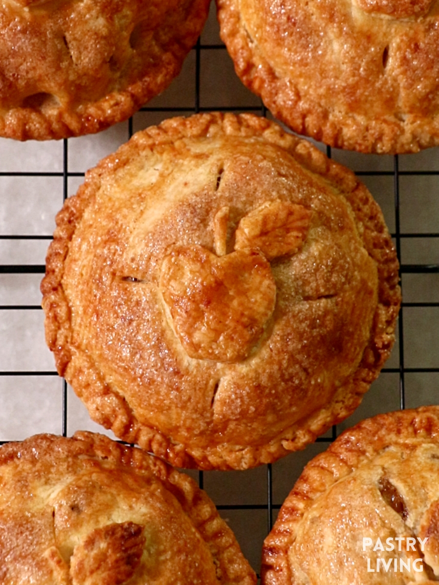 up-close circle apple hand pies