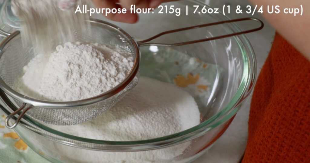 sifting all-purpose flour