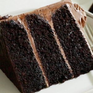 a slice of chocolate cake