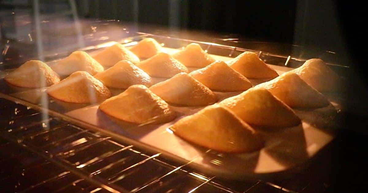 madeleines rising in the oven