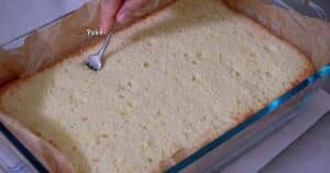 poking a sponge with a fork