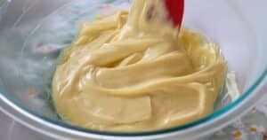 shiny pastry cream in a bowl