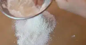 sifting cake flour and baking powder