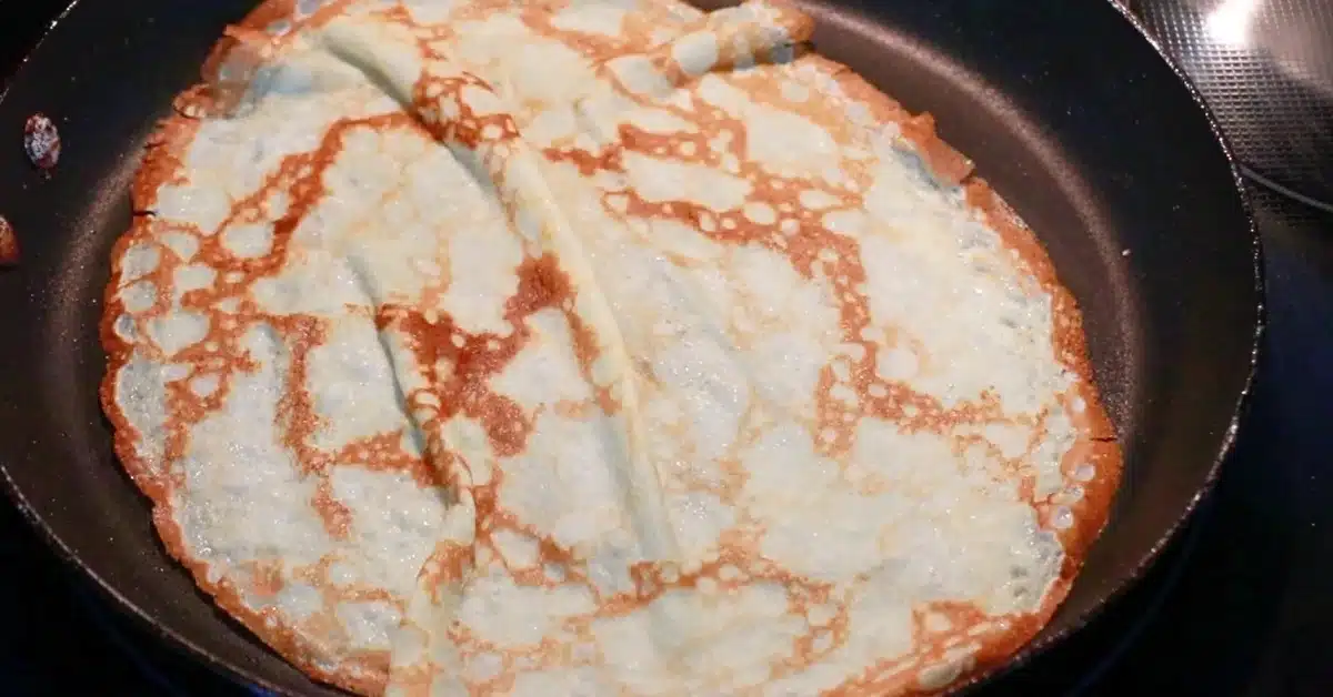 a crepe in a pan