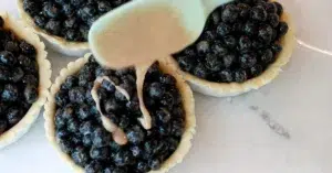 adding left liquids to blueberry pie filling