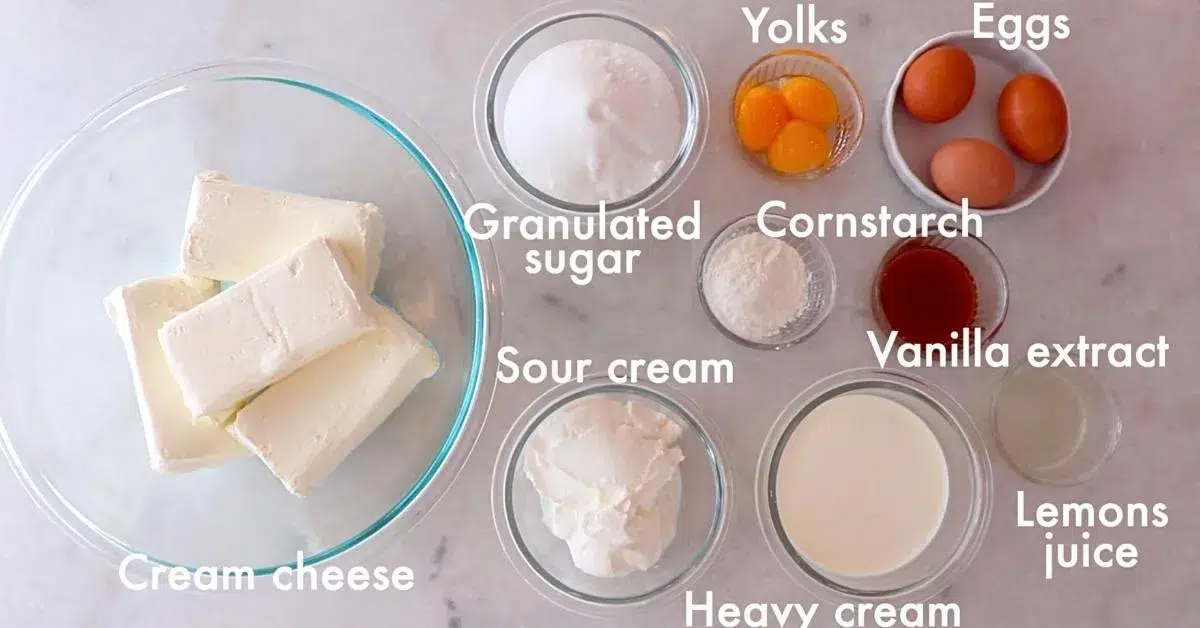 ingredients to make cheesecake filling