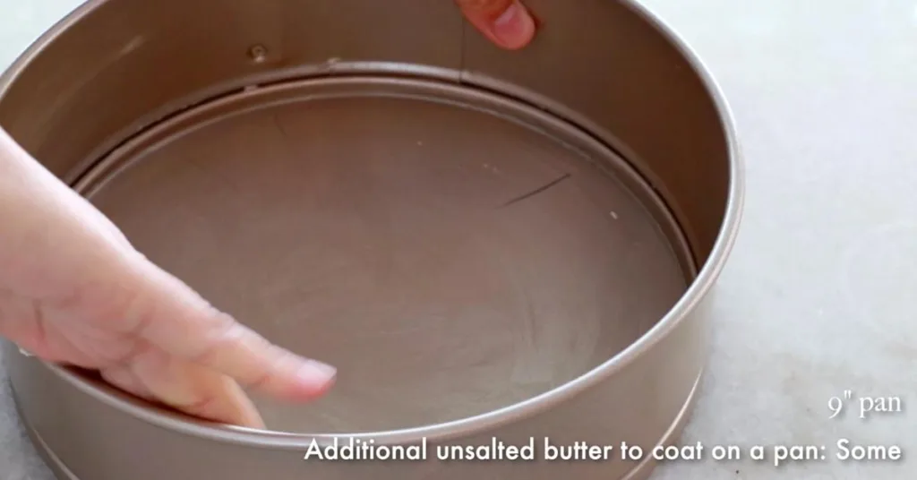 coating butter on 9-inch spring form pan