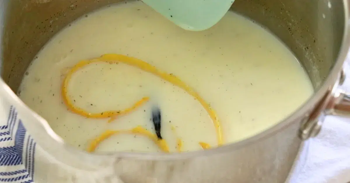 vanilla panna cotta base in a pot