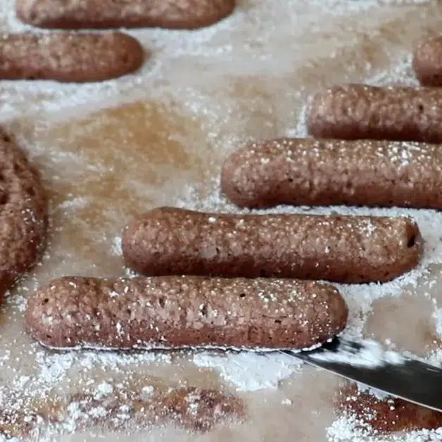 removing chocolate ladyfingers from parchment paper