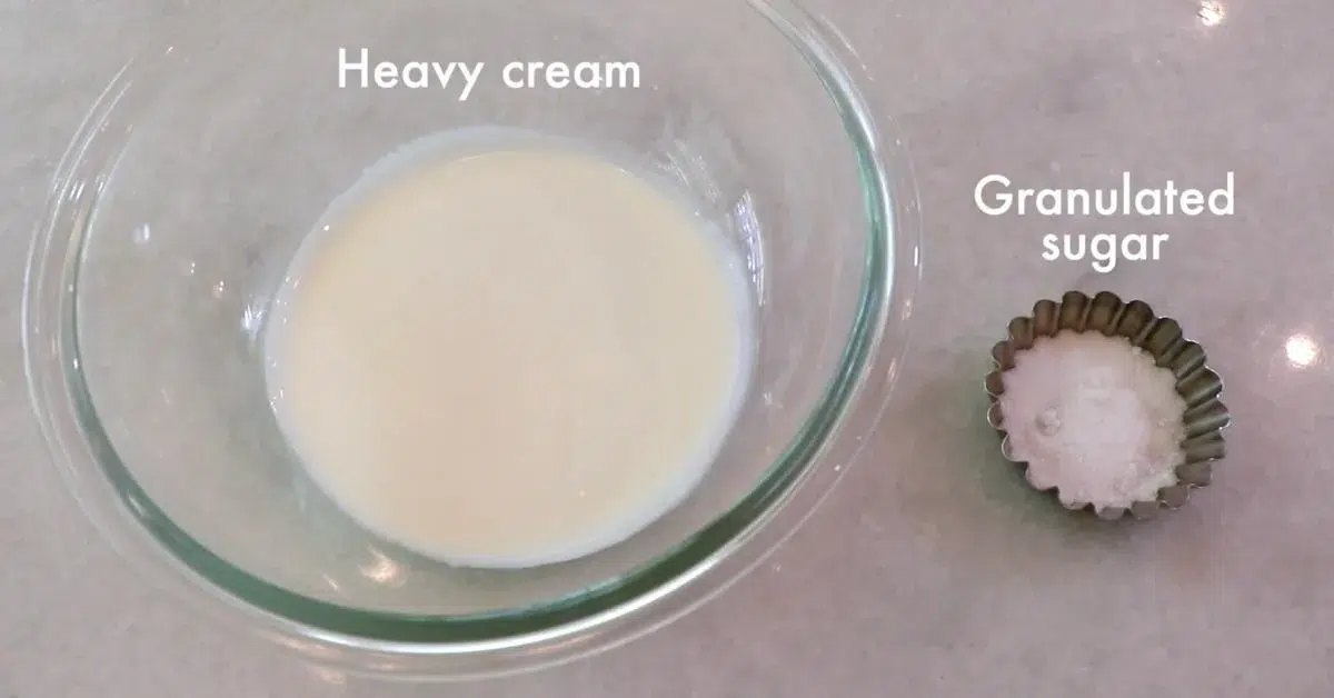 ingredients to make whipped cream