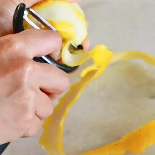 peeling a lemon