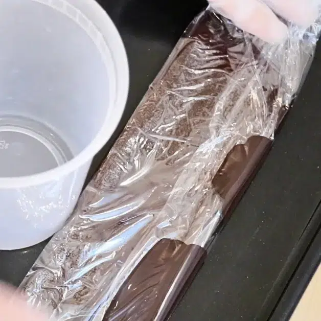 wrapping chocolate mirror glaze