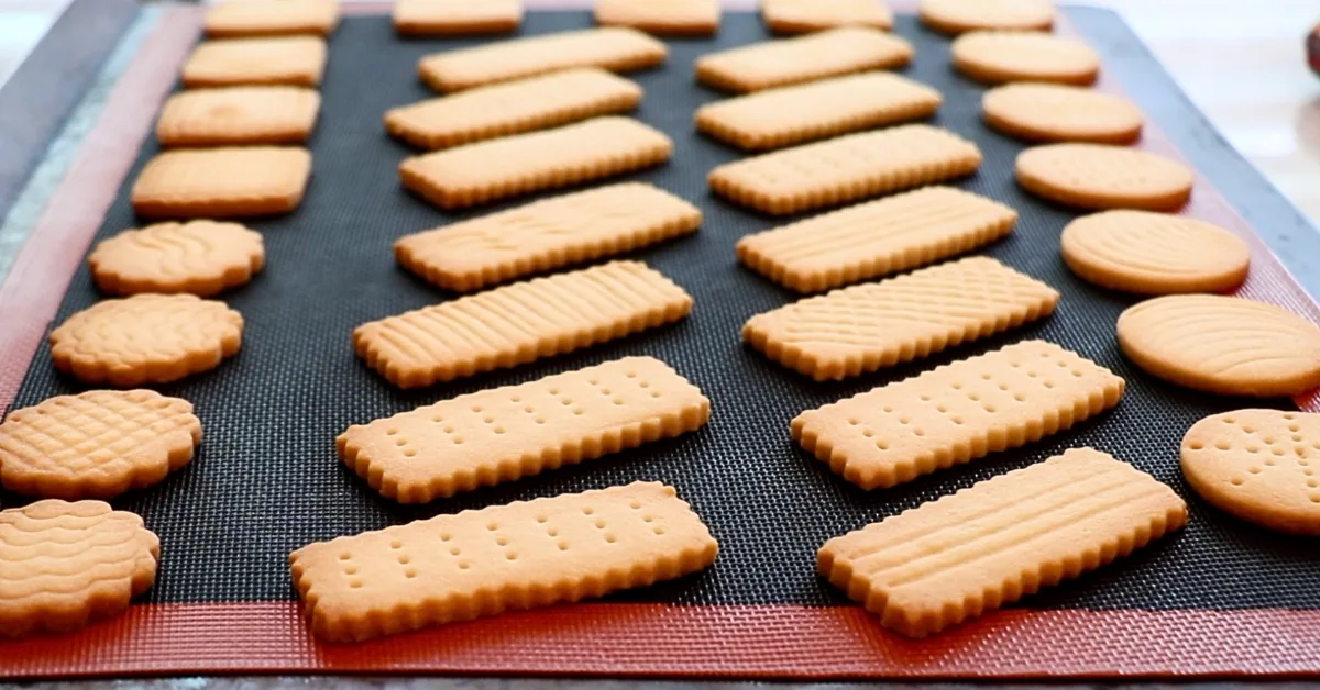 freshly baked shortbread cookies on a mat