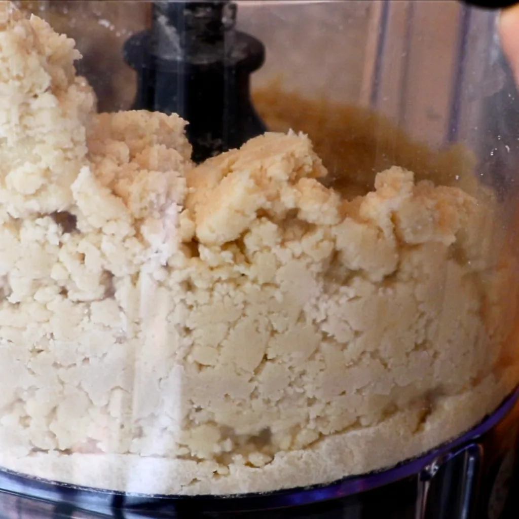 shortbread cookie dough made with a food processor