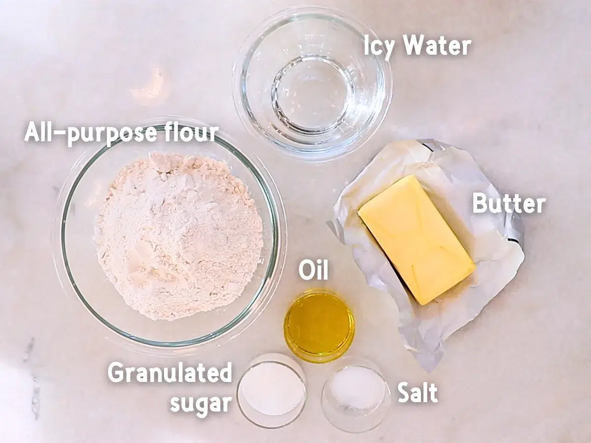 ingredients to make pie dough