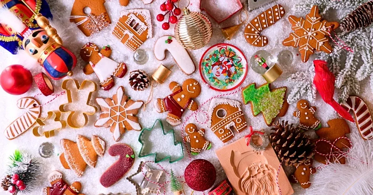 "I spy book" shot with gingerbread cookies