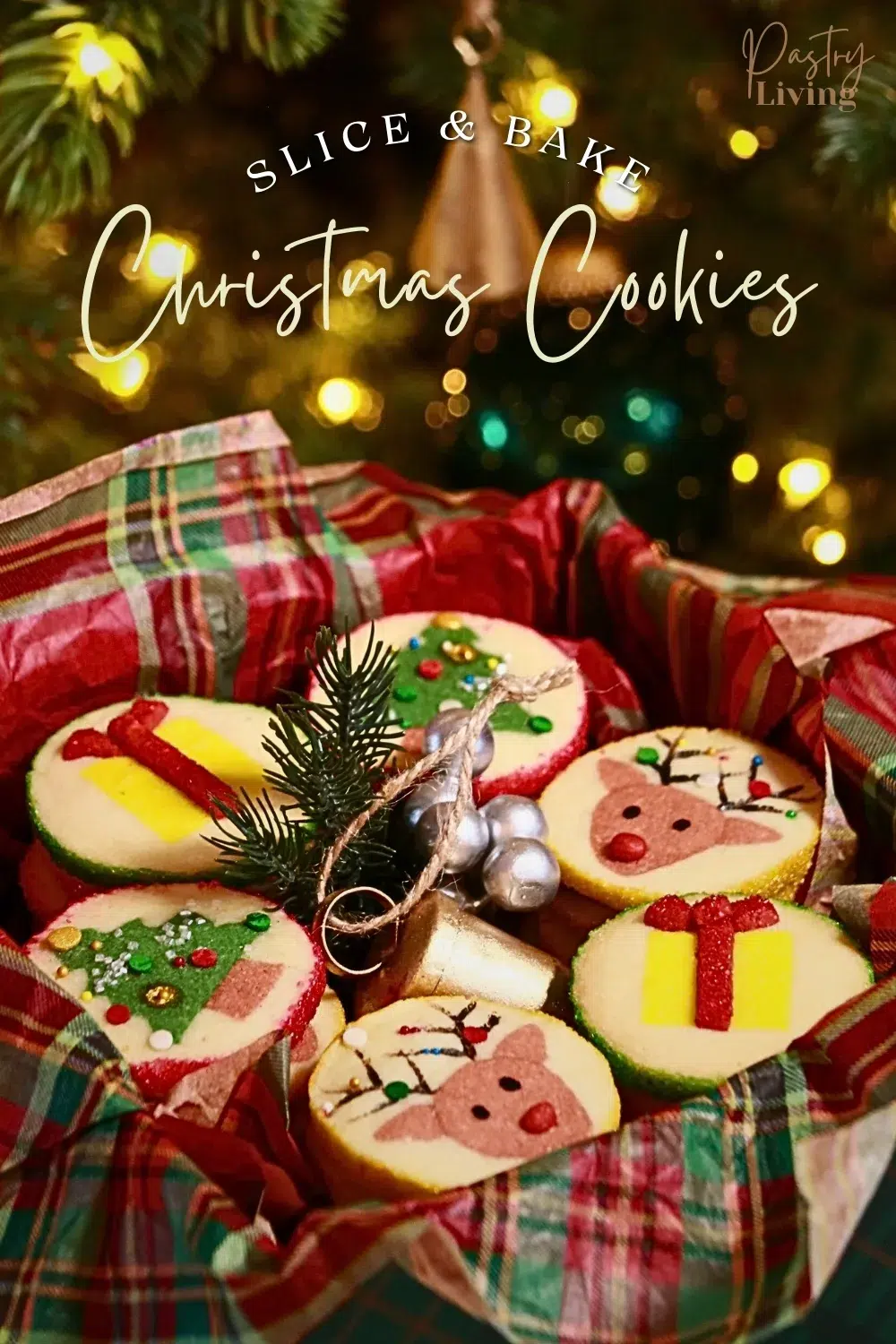 slice-and-bake christmas cookies in a gift box