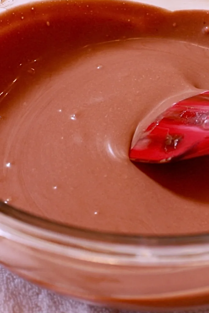 chocolate cream before whipping it