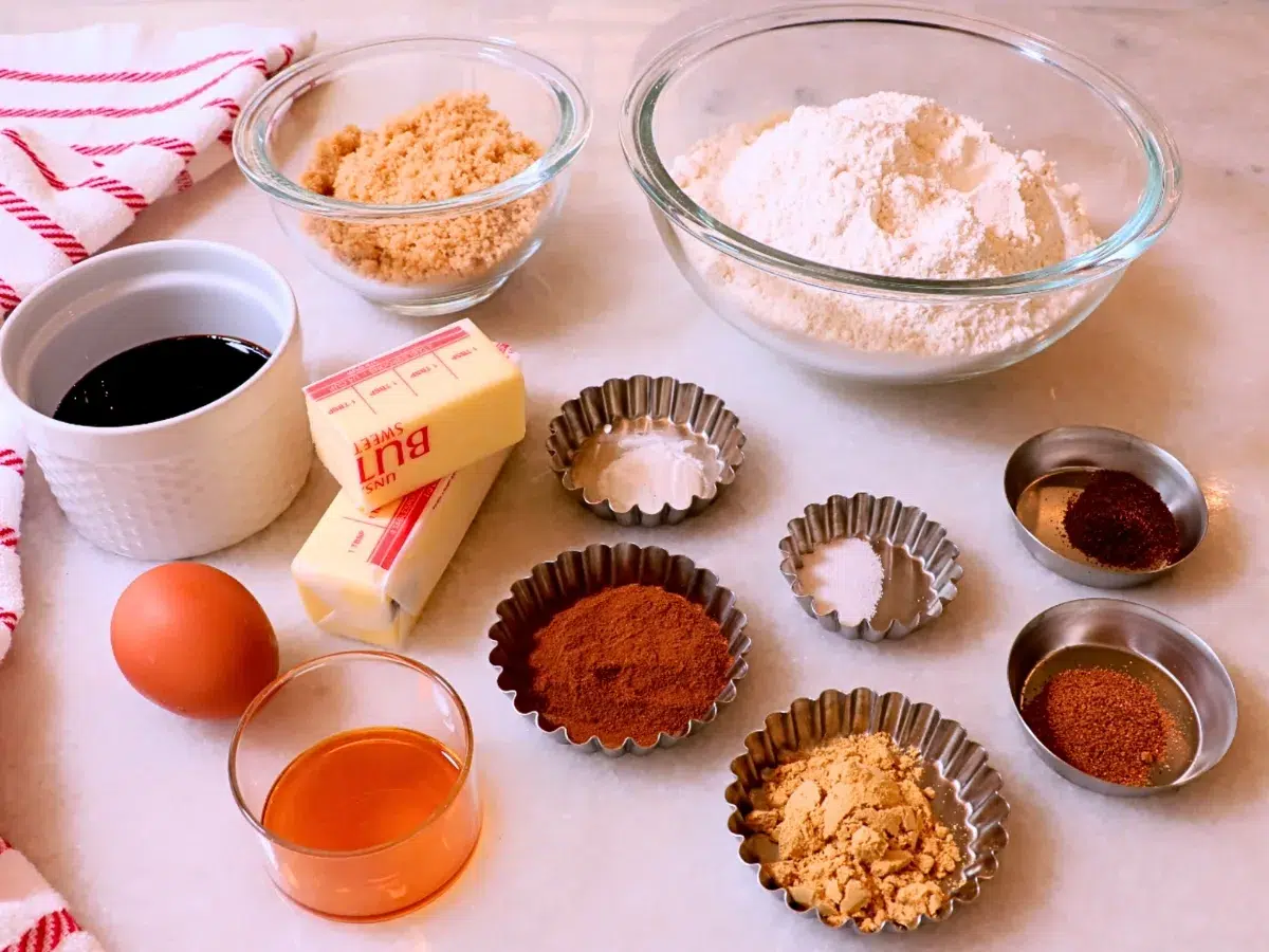 ingredients to make gingerbread cookies
