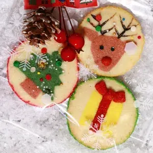 slice-and-bake christmas cookies in a plastic bag